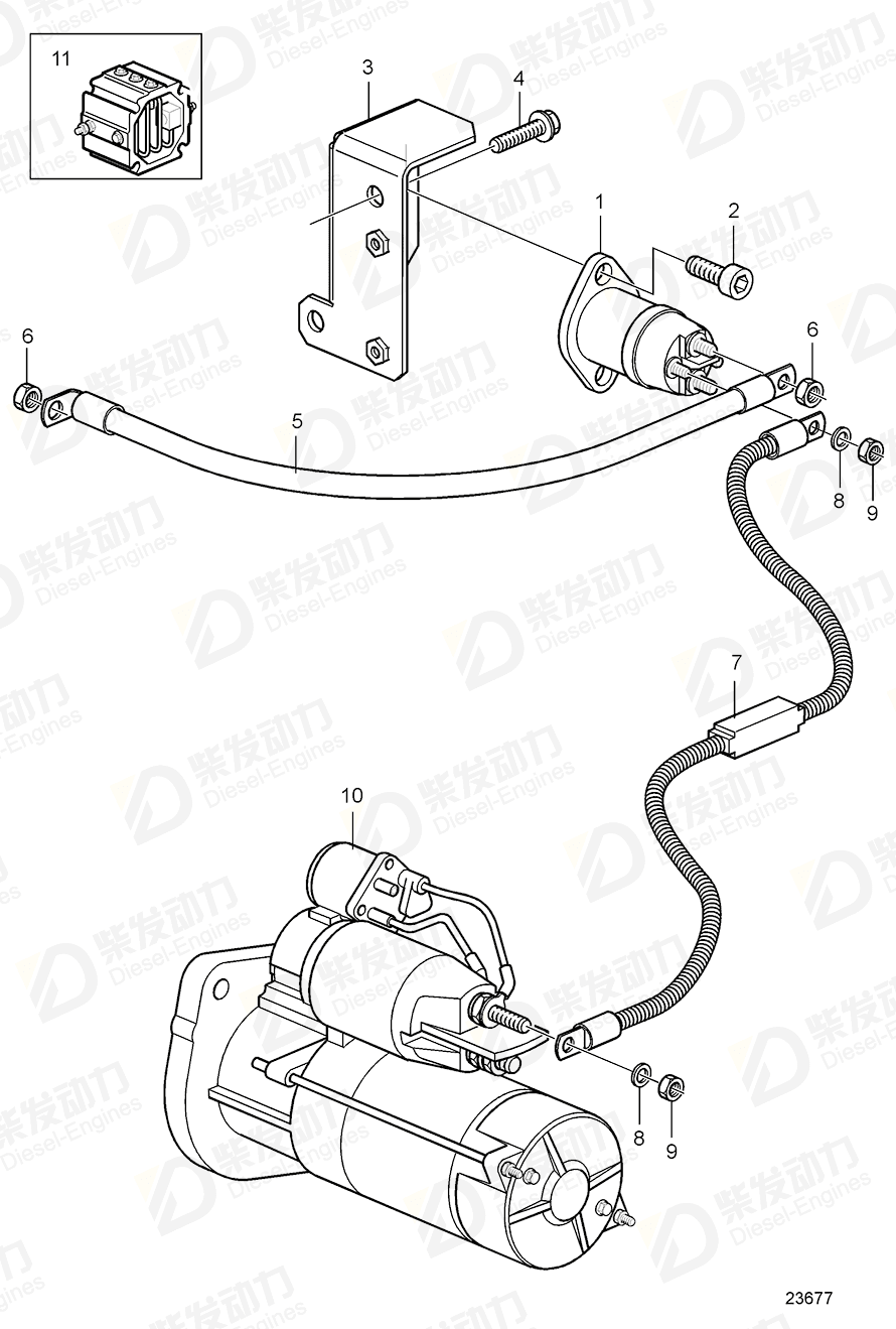 VOLVO Cable 22063498 Drawing